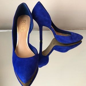 BCBG Blue Suede Pumps